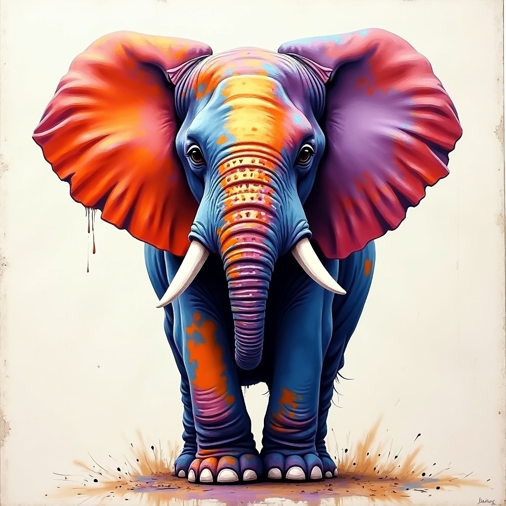 Colorful Elephant Painting